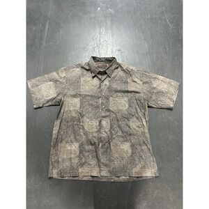 Tori Richard Mens XL Cotton Lawn Geometric Hawaiian Shirt Short Sleeve Casual
